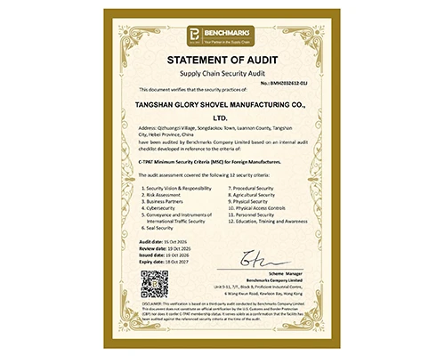 Firma Tangshan Glory Shovel Manufacturing Co., Ltd. pomyś...